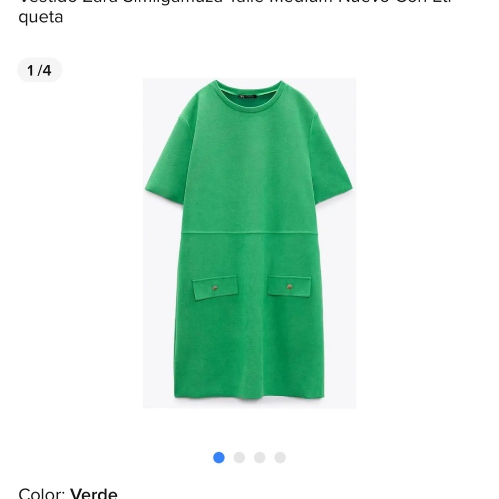 Zara Bright Green Mini Dress - Picture 6 of 6